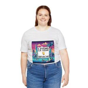 Living La Vida, Beach! / Men's Miami Pixel T-shirt - Imagen 31