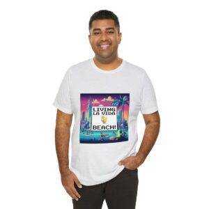 Living La Vida, Beach! / Men's Miami Pixel T-shirt - Imagen 32