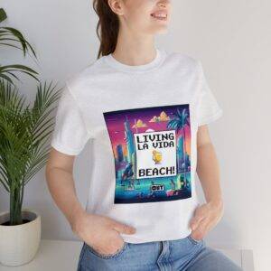 Living La Vida, Beach! / Men's Miami Pixel T-shirt - Imagen 33