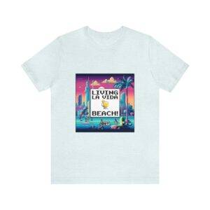 Living La Vida, Beach! / Men's Miami Pixel T-shirt - Imagen 98