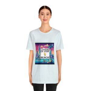Living La Vida, Beach! / Men's Miami Pixel T-shirt - Imagen 100