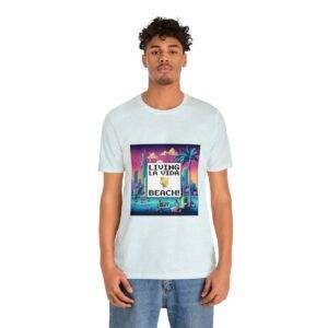 Living La Vida, Beach! / Men's Miami Pixel T-shirt - Imagen 97