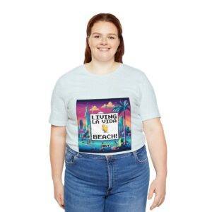 Living La Vida, Beach! / Men's Miami Pixel T-shirt - Imagen 103