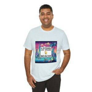 Living La Vida, Beach! / Men's Miami Pixel T-shirt - Imagen 104