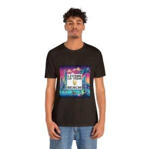 Living La Vida, Beach! / Men's Miami Pixel T-shirt - Imagen 61