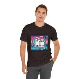 Living La Vida, Beach! / Men's Miami Pixel T-shirt - Imagen 66