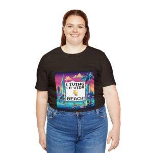 Living La Vida, Beach! / Men's Miami Pixel T-shirt - Imagen 67