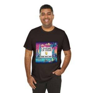 Living La Vida, Beach! / Men's Miami Pixel T-shirt - Imagen 68