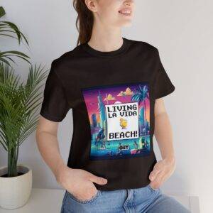 Living La Vida, Beach! / Men's Miami Pixel T-shirt - Imagen 69
