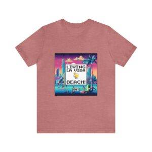 Living La Vida, Beach! / Men's Miami Pixel T-shirt - Imagen 50