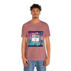 Living La Vida, Beach! / Men's Miami Pixel T-shirt - Imagen 49