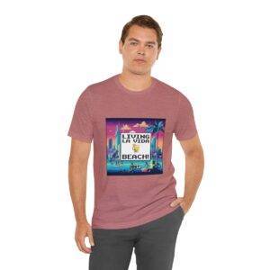 Living La Vida, Beach! / Men's Miami Pixel T-shirt - Imagen 54