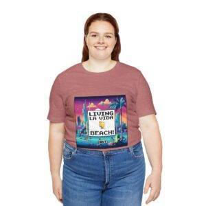 Living La Vida, Beach! / Men's Miami Pixel T-shirt - Imagen 55