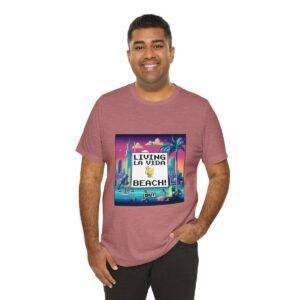 Living La Vida, Beach! / Men's Miami Pixel T-shirt - Imagen 56